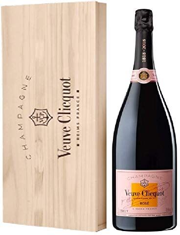 Zeus Party Champagne Veuve Clicquot Brut Rosé Jeroboam 3 Litri 12.5% in cassa di legno personalizzabile.