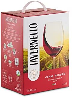 Tavernello Classico Vino Rosso d'Italia, Vino Equilibrato e Profumato, 11.5% Vol, Confezione Bag in Box da 5 L