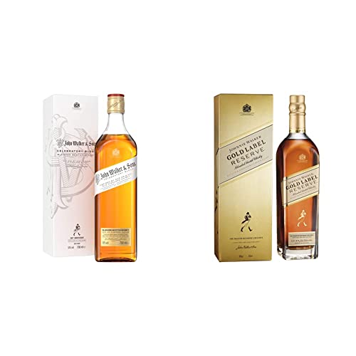 Johnnie Walker John Walker & Sons 200th Anniversary Celebratory Blend, Blended Scotch Whisky 700 ml, Confezione regalo & Gold Label Reserve Blended Scotch Whisky 700 ml