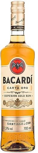 Bacardi BACARDÍ Carta Oro Gold Rum, iconico rum dei Caraibi, ideale per il cocktail Cuba Libre, Vol. 37,5%, 70 cl / 700 ml