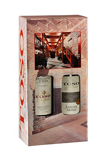 Toso S.p.a Confezione Vino Rosso Dolcetto D'Alba Doc, Vino Bianco Langhe Doc Arneis, Piemonte, 2 Bottiglie, 2 X 750Ml 1500 ml