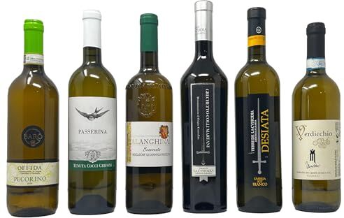 Zeus Party Cassa da 6 bottiglie di vini bianchi assortiti: Pecorino, Passerina, Falanghina, Grechetto, Verdicchio e Desiata