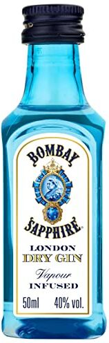 Bombay Sapphire Premium Distilled London Dry Gin, Vol. 40%, 12 x 5 cl / 50 ml, infuso a vapore con 10 botanical esotici selezionati con cura