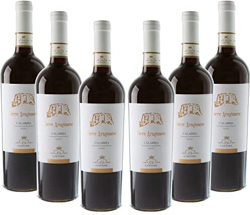 capoano G&G Cantine Cirò Torre Aragonese Vino Rosso DOP Made in Italy 6 Bottiglie da 750 ml 14% Vol 100% Greco Nero, Magliocco e Gagliopp Abbinamento Classico su Arrosti e Formaggi