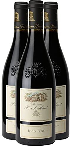 Generico Château Puech Haut Tête de Bélier rosso 2020 DOP Languedoc Linguadoca Rossiglione Francia Vitigni Syrah,Grenache,Carignan 3x75cl