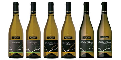 Cantina Aldeno Confezione 6 bottiglie   3 tipologie di Vino Bianco Trentino DOC: Gewurztraminer   Muller Thurgau   Sauvignon  Athesim Flumen
