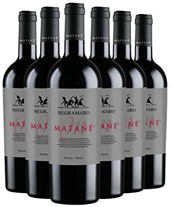 Matané Negroamaro di Puglia 2019 Vino Pugliese Rosso IGT 0.75L (6 Bottiglie)