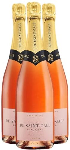 Generico Champagne Premier Cru Le rosato Brut De Saint-Gall DOP Champagne Francia Vitigni Chardonnay,Pinot Noir 3x75cl