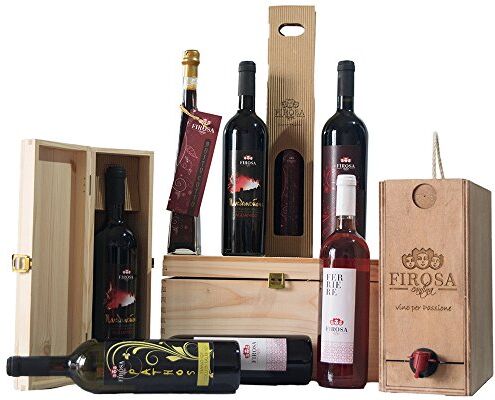 Cantina Firosa Collezione Vini Pregiati   Colline Salernitane      5 Articoli in Cassetta Legno   Confezione Regalo