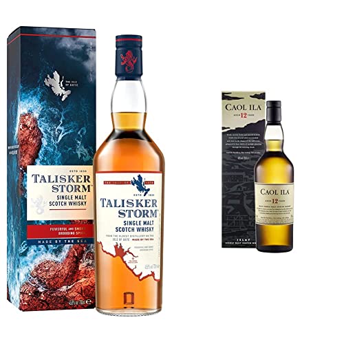 Talisker Storm Single Malt Scotch Whisky con Astuccio 700 ml & Caol Ila 12 Anni Islay Single Malt Scotch Whisky 700 ml