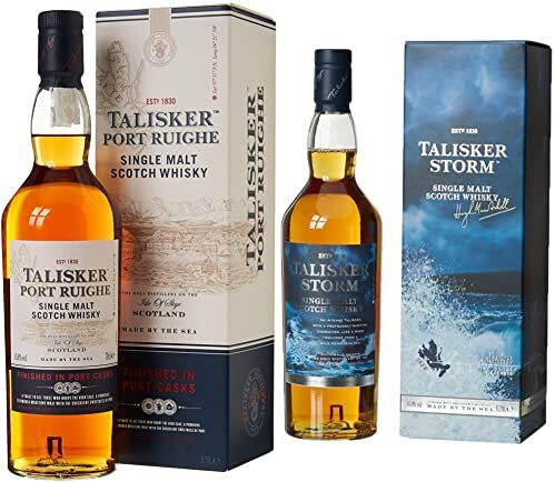 Talisker Storm Single Malt Scotch Whisky con Astuccio 700 ml & Port Ruighe Single Malt Scotch Whisky 700 ml