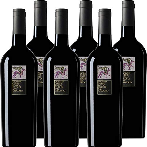 Feudi di San Gregorio Lacryma Christi Rosso del Vesuvio      Vino Rosso della Campania   Confezione da 6 Bottiglie da 75 Cl   Idea Regalo