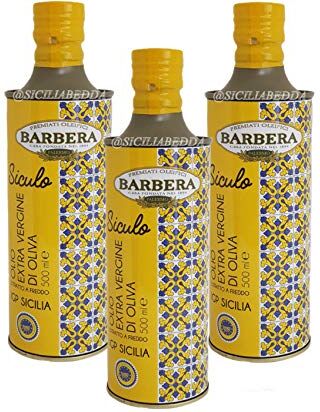 Barbera Sicilia Bedda  OLIO SICULO EXTRAVERGINE DI OLIVA IGP SICILIA Estratto a Freddo LATTA 500 ML Maioliche (3)