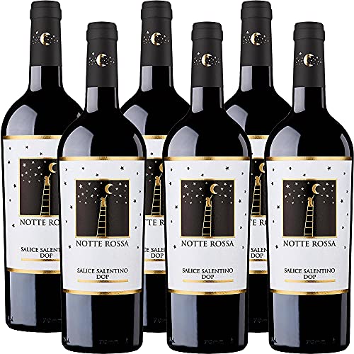 Notte Rossa Salice Salentino Doc      Vino Rosso Puglia   6 Bottiglie 75cl   Idea Regalo