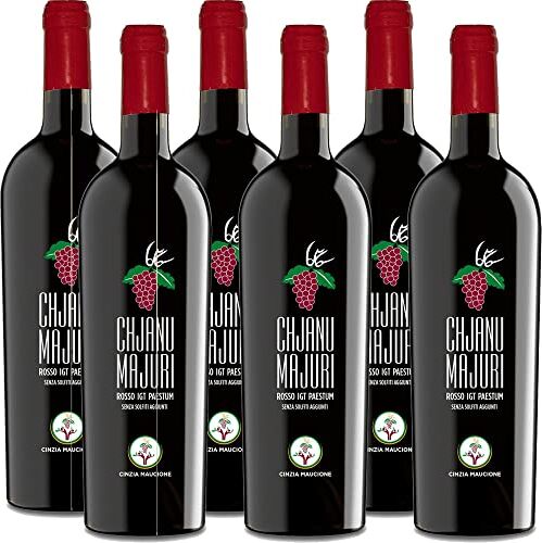 Cinzia Maucione Vino Rosso Fermo Igt Paestum   Chjanu Majuri   6 Bottiglie 75Cl   Senza Solfiti Aggiunti   Uve da Allevamento Biologico   Parco Nazionale del Cilento   Produzione Naturale