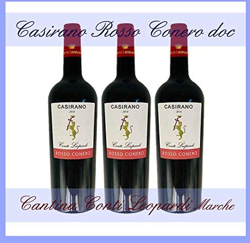 marche in italy 3x CASIRANO ROSSO CONERO DOC 0,75 l. cantina Conti Leopardi Marche