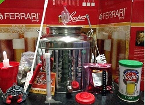 Coopers KIT DI FERMENTAZIONE BIRRA ACCIAIO INOX 18/10 FUSTO 30LT+ACCESSORI+MALTO