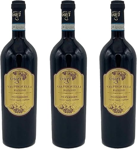 al canevon Offerta Valpolicella Ripasso DOC Superiore Valle Dillasi Vino Rosso Rubino prodotto Verona rifermentato sulle vinacce dell'Amarone (3 BOTTIGLIE)