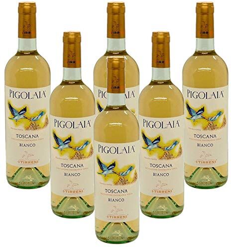 I Tirreni Pigolaia vino bianco IGT di Toscana  Vino Bianco italiano (6 bottiglie 75 cl.)