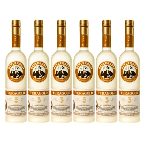 Beylerbeyi RAKI  Teragold Raki 6 x 35cl   Brandy Turco Aromatizzato All'Anice 100% Uva Fresca Senza Zuccheri Aggiunti Tripla Distillazione Gradazione Alcolica 45%