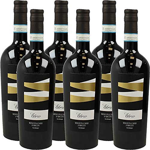 Ebrio Montepulciano d'Abruzzo DOP    Cantina Orsogna   Vino Rosso Bio   Confezione da 6 Bottiglie da 75 Cl   Idea Regalo