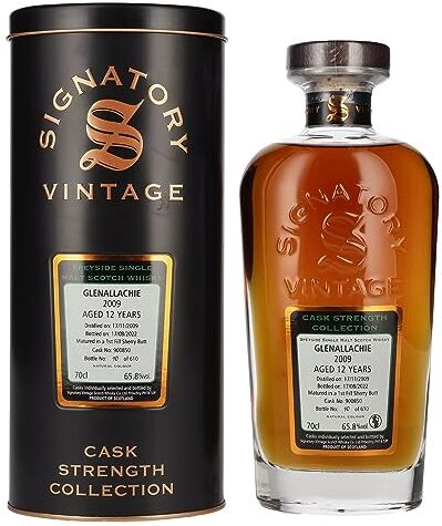 Signatory Vintage GLENALLACHIE 12 Years Old Cask Strength 2009 65,8% Vol. 0,7l in Tinbox