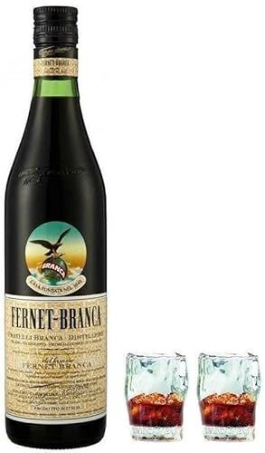 Branca FERNET AMARO ALLE ERBE 1 LITRO CON 2 BICCHIERI IN VETRO