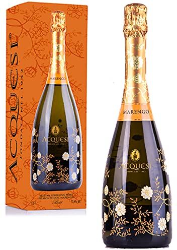 Acquesi Spumante Piemonte Doc    Marengo Brut   Bollicine Italiane   Aperitivo   Bottiglia Astucciata 75cl   Idea Regalo