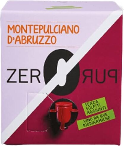 Orsogna Zero Puro Montepulciano d'Abruzzo Zero Puro Orsogna Senza Solfiti aggiunti Biologico Vegan in bag in box 3 litri 13,5% vol