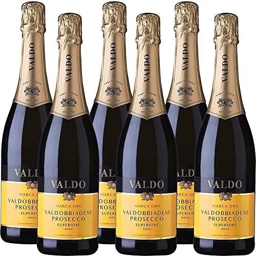 Famiglia Bolla Prosecco Valdobbiadene DOCG   Valdo   Bollicine Italiane   6 Bottiglie 75 Cl   Conegliano Veneto   Idea Regalo