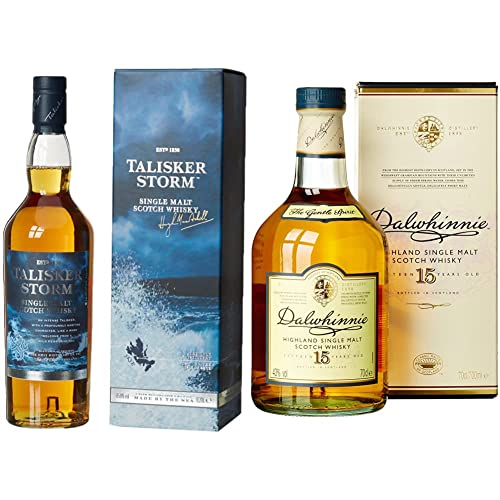 Talisker Storm Single Malt Scotch Whisky con Astuccio 700 ml & Dalwhinnie 15 Anni Single Malt Scotch Whisky 700 ml