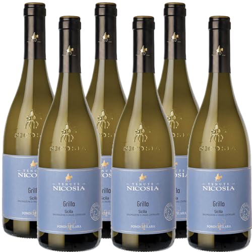 Tenuta Nicosia Vino Bianco Sicilia Doc Grillo   Fondo Filara Nicosia   6 Bottiglie 75Cl   Idea Regalo