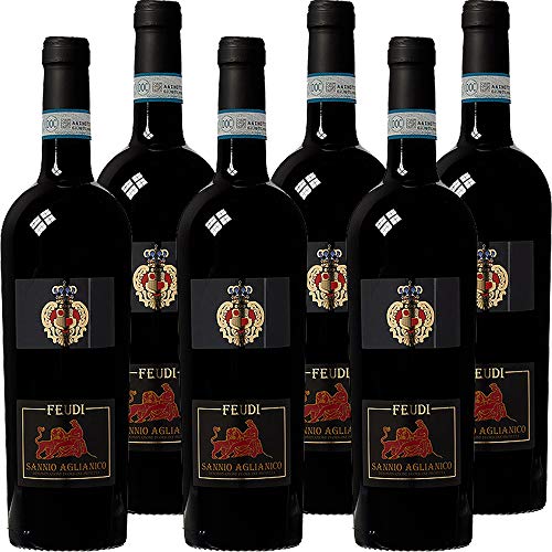 Feudi di San Gregorio Aglianico Feudi Sannio Doc   Vino Rosso della Campania   Confezione da 6 Bottiglie da 75 Cl   Idea Regalo
