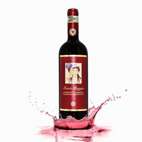 MONTEMAGGIO Vino Rosso Secco Biologico Toscano   Chianti Classico di    Affinamento Lungo   DOCG   Fresco e Ricco di Sapore   Merlot/Sangiovese   Regalo per Amanti del Vino   0.75L