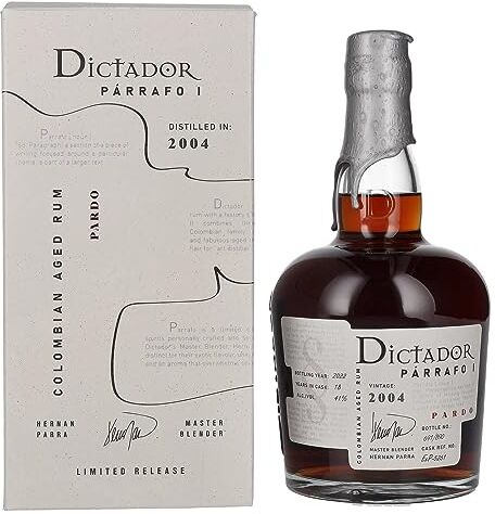 DICTADOR PÁRRAFO I 18 Years Old PARDO Vintage 2004 41% Vol. 0,7l in Giftbox