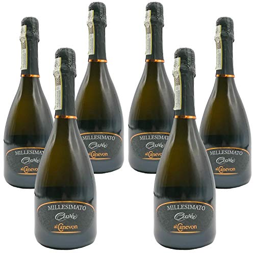 al canevon Prosecco Millesimato Valdobbiadene 6 Bottiglie Da 750 Ml – Prosecco Superiore DOCG Cuvée 2021 – Vendemmia A Mano –