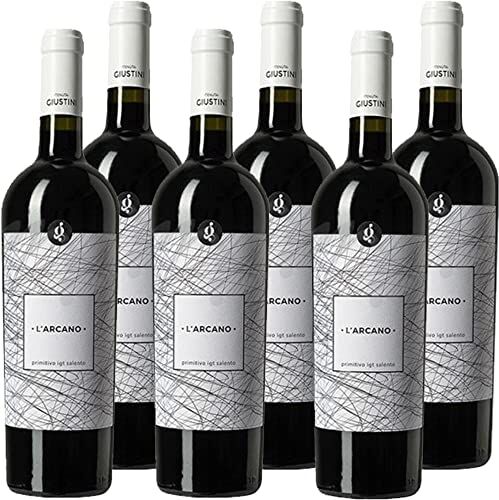 Giustini Vino Rosso Primitivo Dolce Naturale   Salento Igt   Arcano    6 Bottiglie 75Cl   Idea Regalo