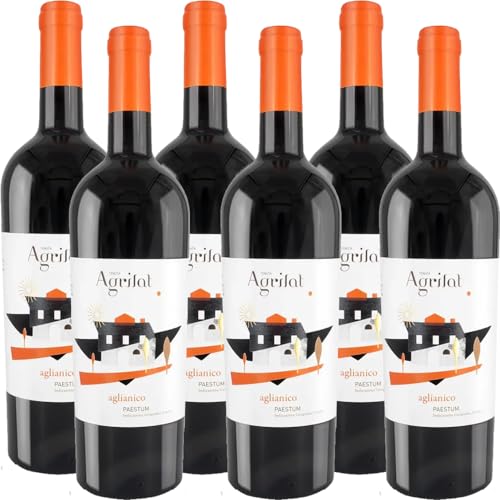 Agrilat Aglianico Paestum Igp      Vino Rosso   Campania   Cilento   6 Bottiglie 75 Cl   Idea Regalo