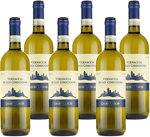 ‎Agricoltori Del Geografico Vernaccia di San Gimignano Docg, Vino Bianco Toscana, Geografico, 6 Bottiglie 75cl, Idea Regalo