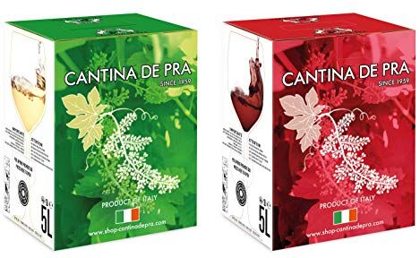 De Pra Confezione 2 Bag in Box Pinot Nero e Vino Bianco del Veneto Igt 2 confezioni da 5l