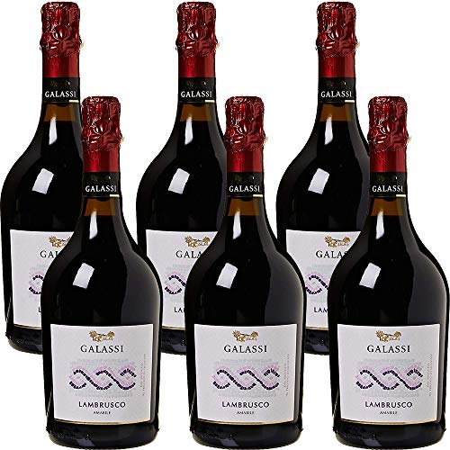 Liakai Lambrusco Emilia IGT   Galassi   Gusto Amabile   Vino Rosso Frizzante   6 Bottiglie 75 Cl   Piacevole Abbinato alla Pizza   Idea Regalo