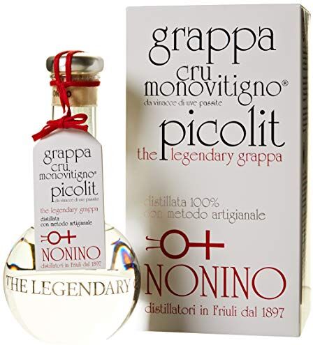 Nonino Distillerie , Grappa  Cru Monovitigno Picolit, imbottigliamento manuale in ampolle soffiate a mano volante da 500 ml