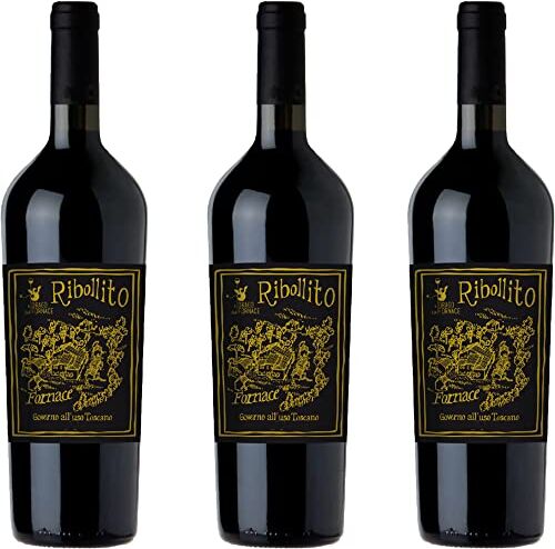 Il Drago e La Fornace Vino Rosso Toscana Igt   Ribollito   Governo all'Uso Toscano   3 Bottiglie 75Cl   Idea Regalo