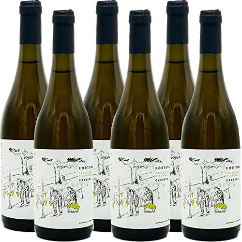 Caprera Trebbiano d'Abruzzo Doc   Fortuna    Vino Bianco Abruzzese   6 Bottiglie 75 Cl   Uve Vendemmia a Mano   Idea Regalo