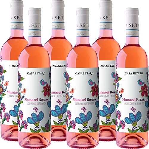 Casa Setaro Vino Rosè Lacryma Christi del Vesuvio Doc   Munazei    Rose Campania   6 Bottiglie 75Cl   Idea Regalo