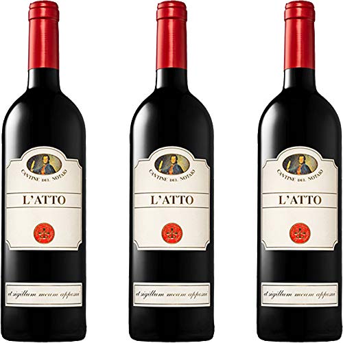 Cantine del Notaio Aglianico del Vulture L'Atto      Vino Rosso Basilicata IGT   Confezione 3 Bottiglie 75 Cl   Idea Regalo