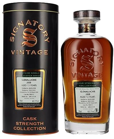 Signatory Vintage GLENALLACHIE 13 Years Old Cask Strength 2008 63,7% Vol. 0,7l in Tinbox