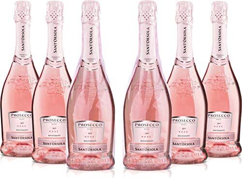 Sant'Orsola Casa  Prosecco D.O.C. Rosè Millesimato Extra Dry, 11%, da Uve Glera e Pinot Nero, Gusto Delicato con Note Fruttate e Floreali, 6x750 ml