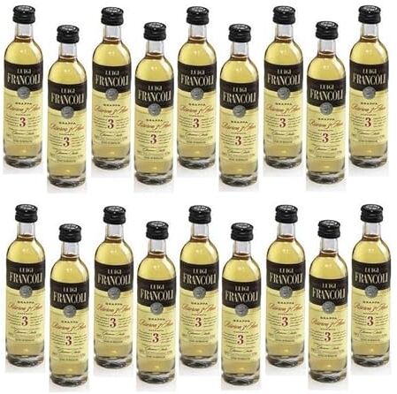 LUIGI FRANCOLI GRAPPA DEL PIEMONTE RISERVA 3 ANNI MIGNON 20 BOTTIGLIETTE 50 ML