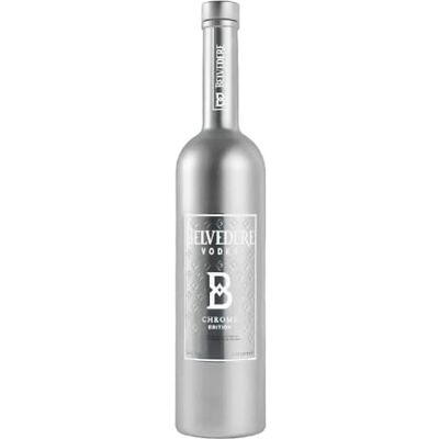 Belvedere Vodka Chrome Edition – Magnum 1,75 L, 40% Vol. Vodka 40% in maxi formato 1,75 L, esclusiva bottiglia Chrome dal design metallizzato, elegante e di forte impatto Belvedere Vodka Chrome Edition – Magnum 1,75 L, 40% Vol. Vodka 40% in maxi formato 1,75 L, esclusiva bottiglia Chrome dal design metallizzato, elegante e di forte impatto